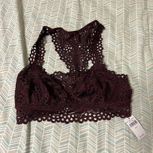 NWT Aerie maroon racerback lace bralette